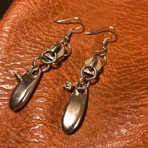 Zipper Pulls - made into earrings